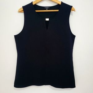 Premise Black Sleeveless Blouse with Gold Accent
